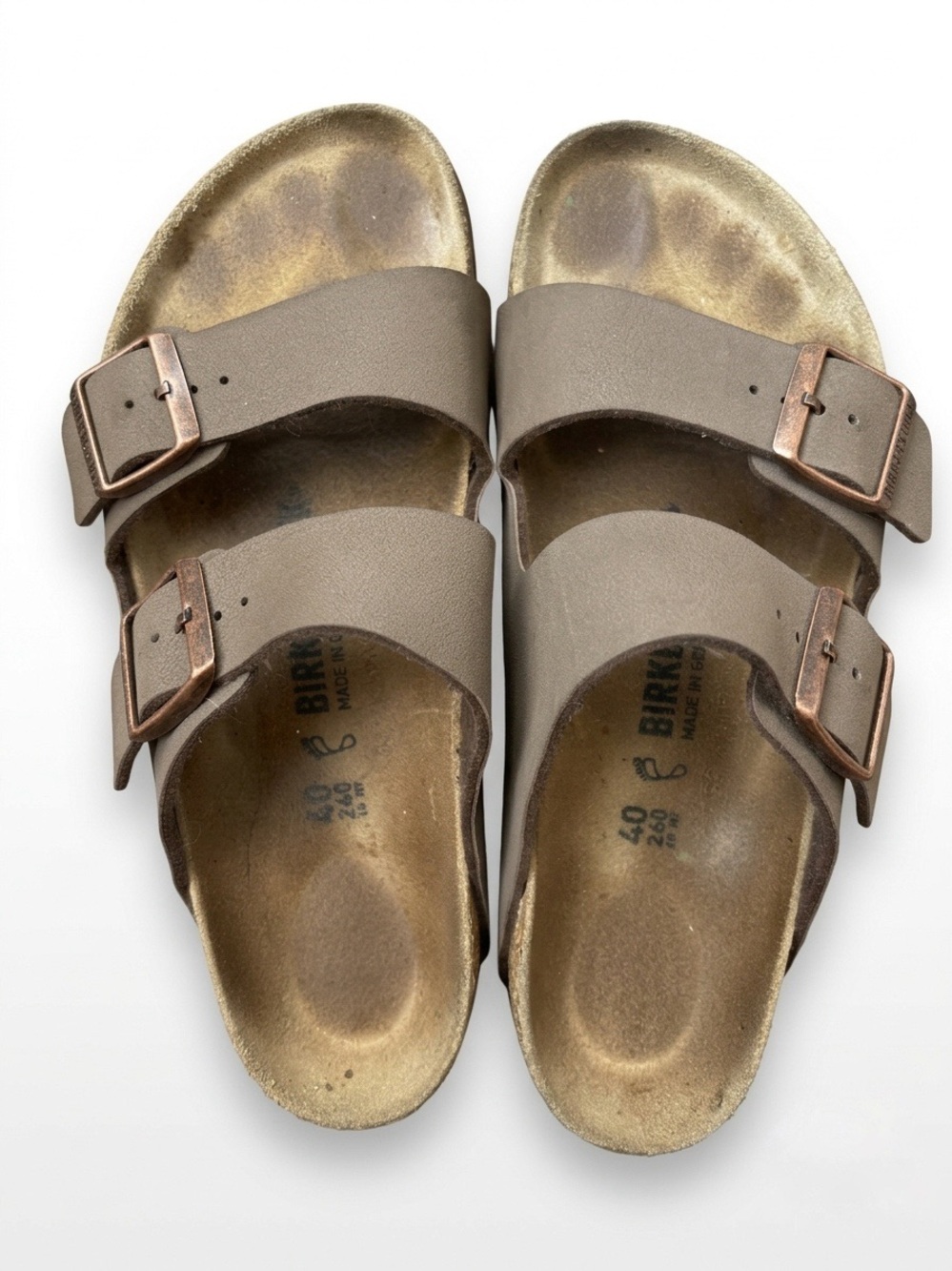 Birkenstock Arizona Sandals Mocha Brown Birko-Flor Double Strap | Size 40